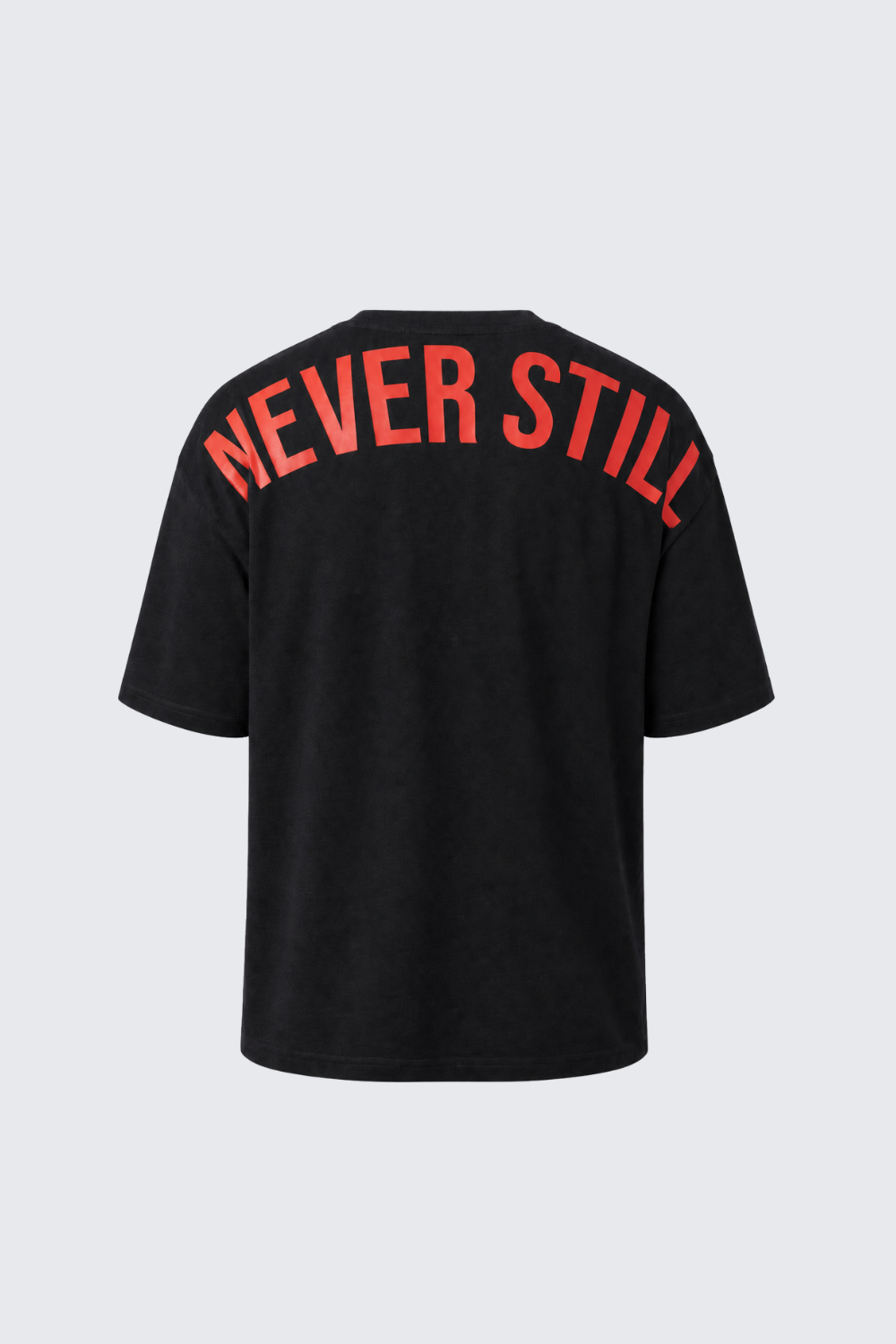 Never Still Oversized Tee - Black / Rawan Red