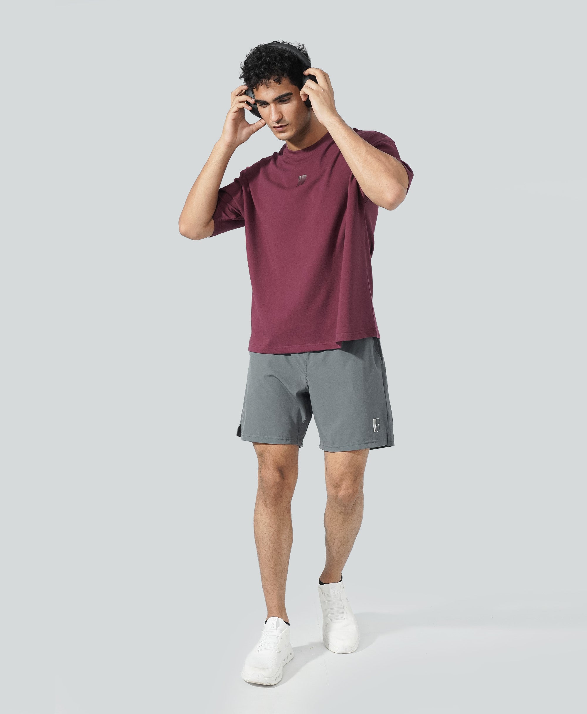 Never Still Oversized Tee - Burgundy / Shadow Maroon