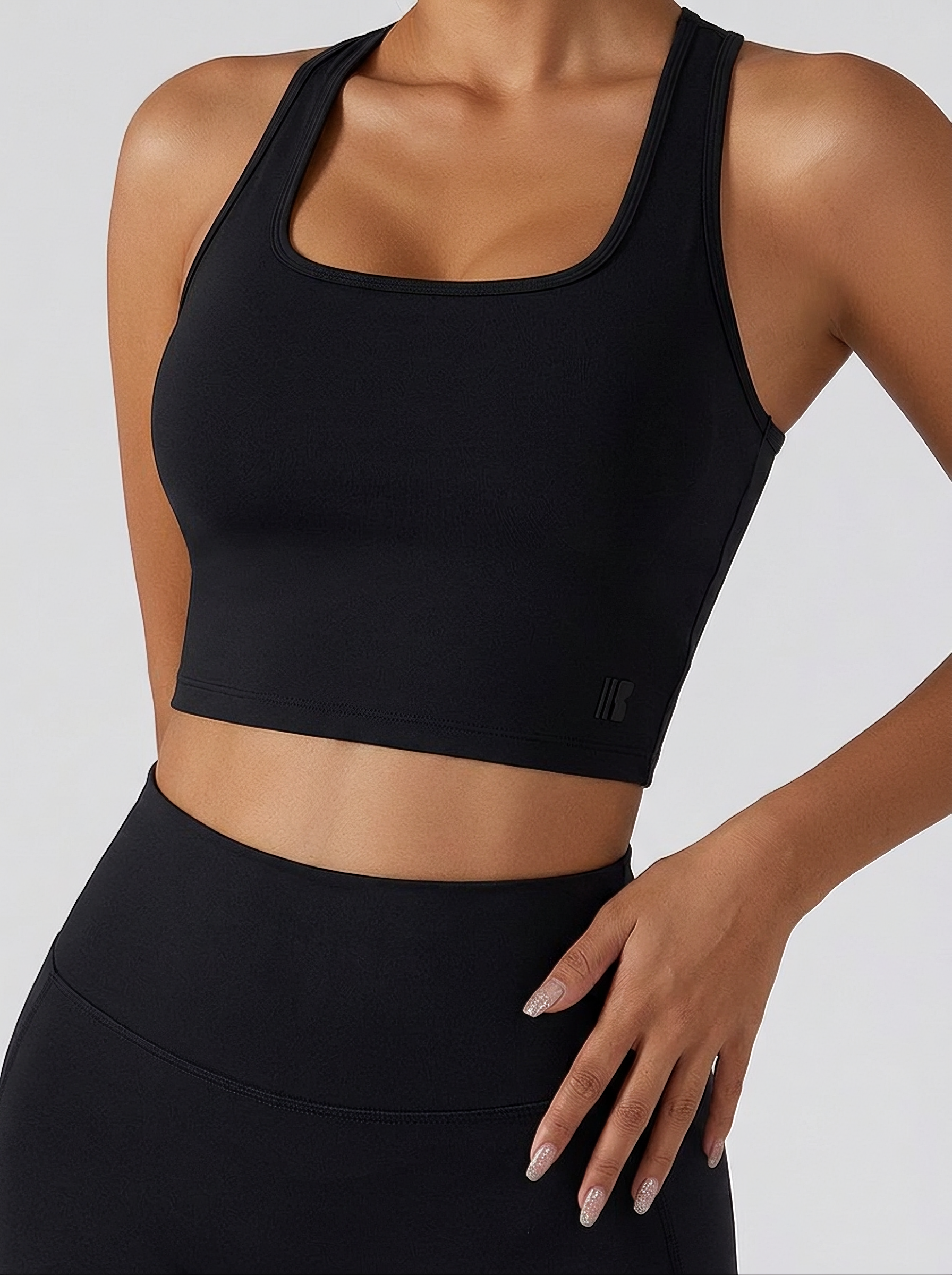 Sculpt Halter Top - Jet Black
