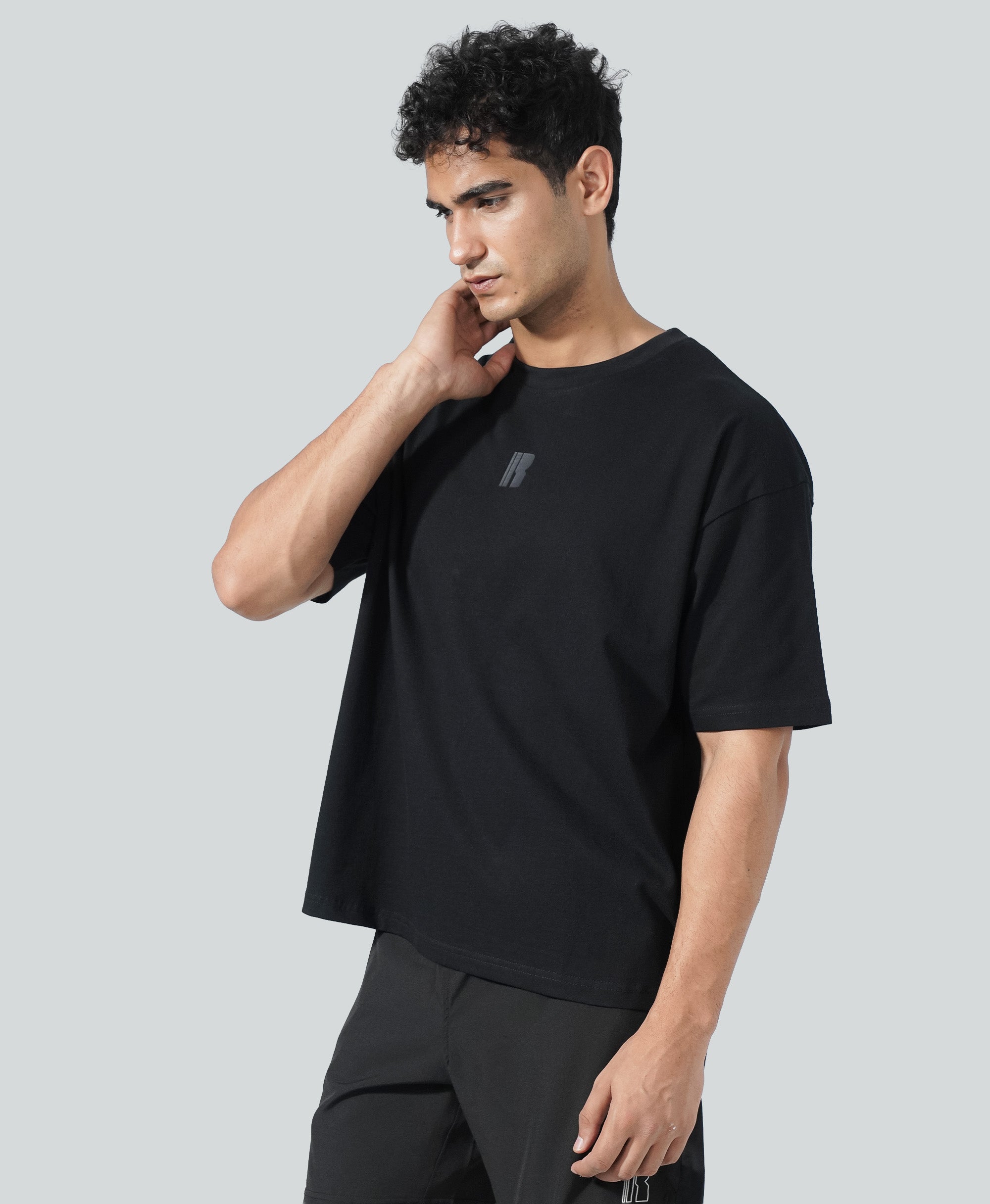 Never Still Oversized Tee - Black / Asphalt