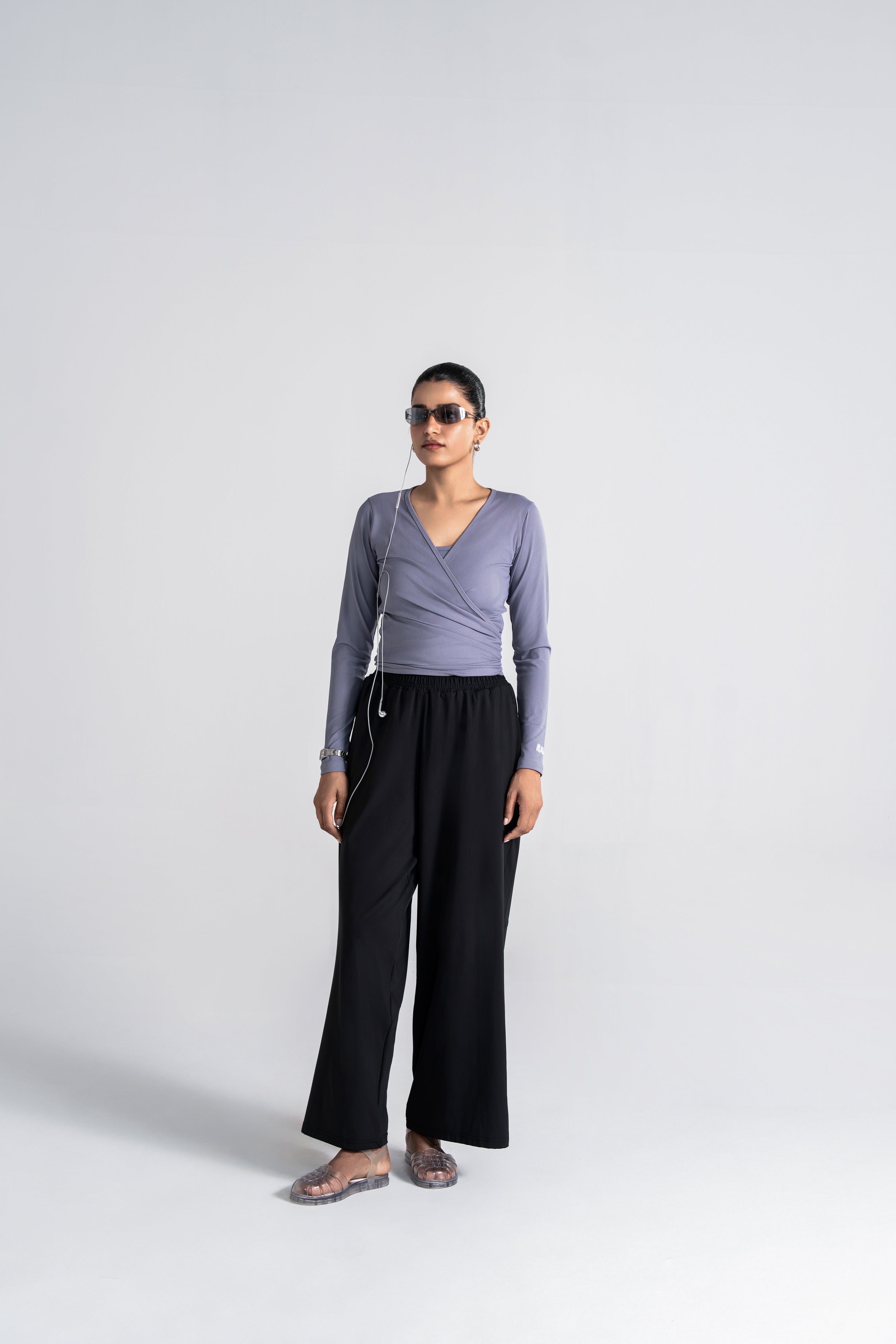 Studio Ribbed Pilates Top - Dusk Grey