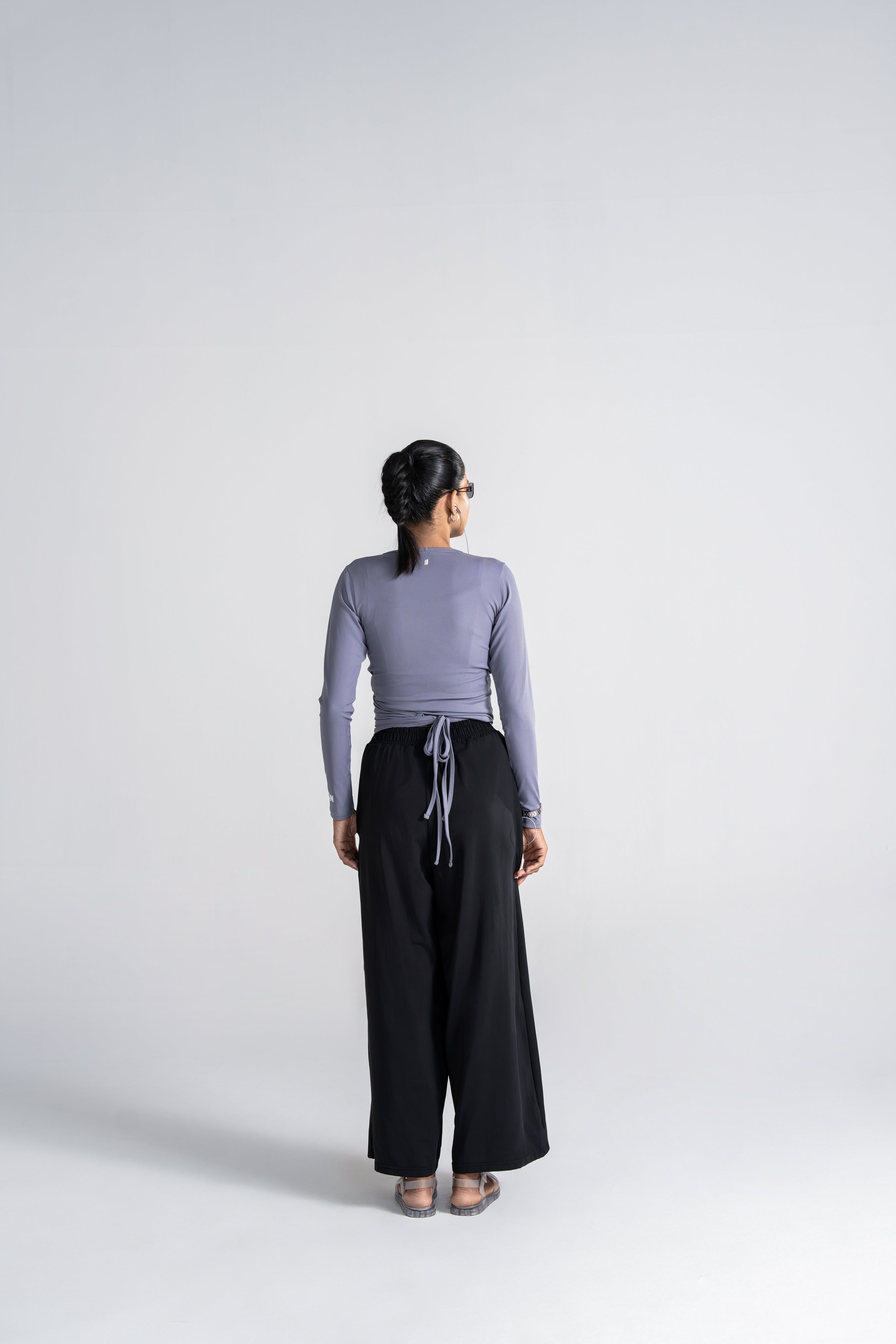 Studio Ribbed Pilates Top - Dusk Grey