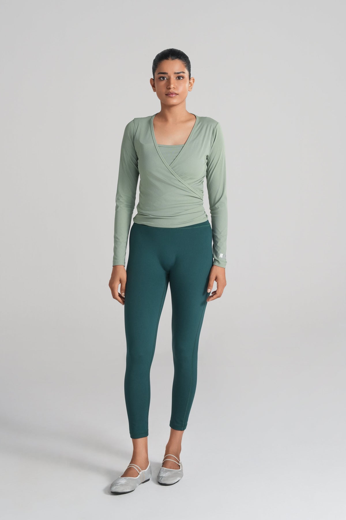 Rawan Studio Ribbed Pilates Top in Sage Green - Women's Ribbed Pilates Top
