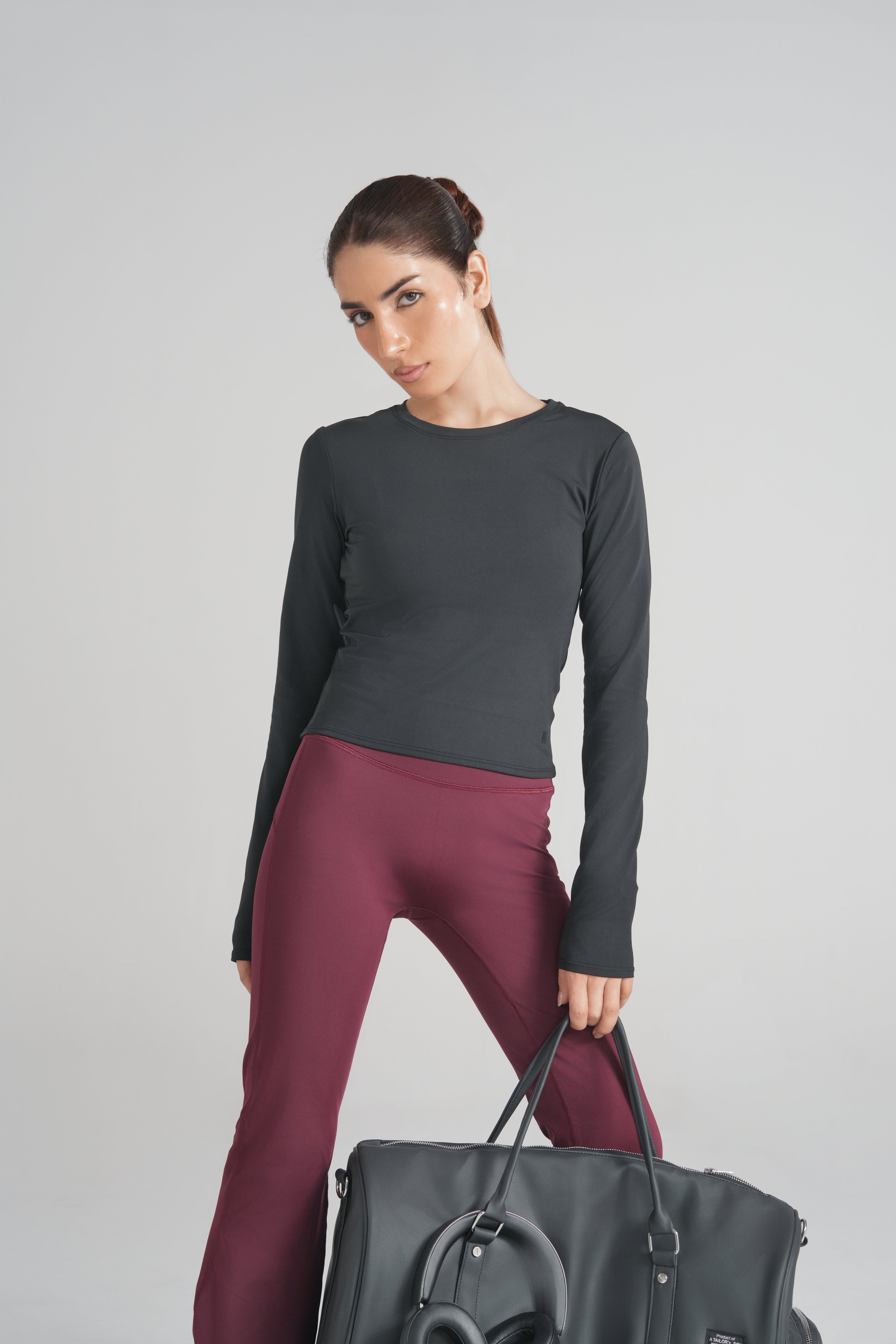 Bodyline Long Sleeve Tee - Jet Black
