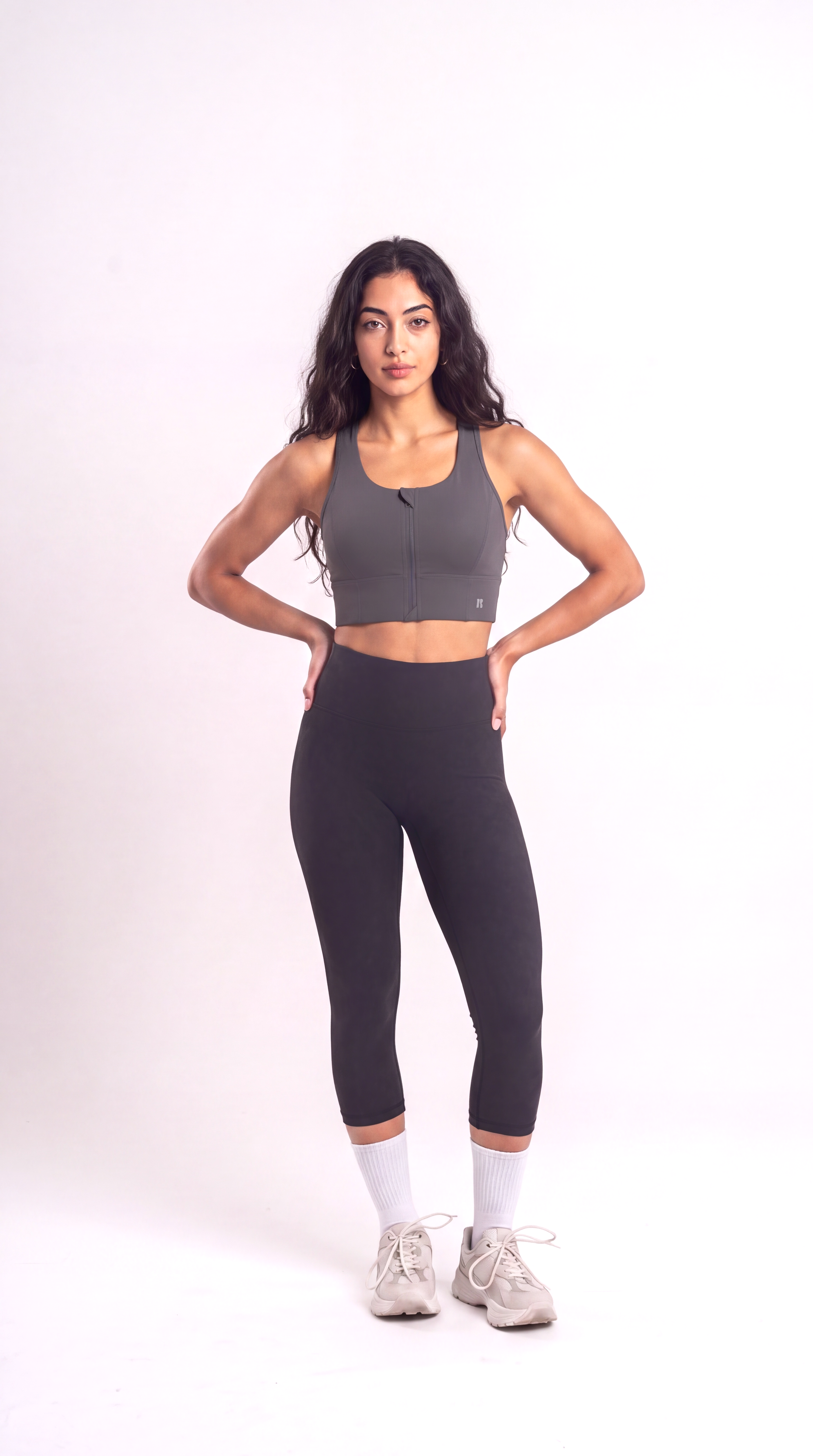 Zip-Up Sports Bra - Anthracite