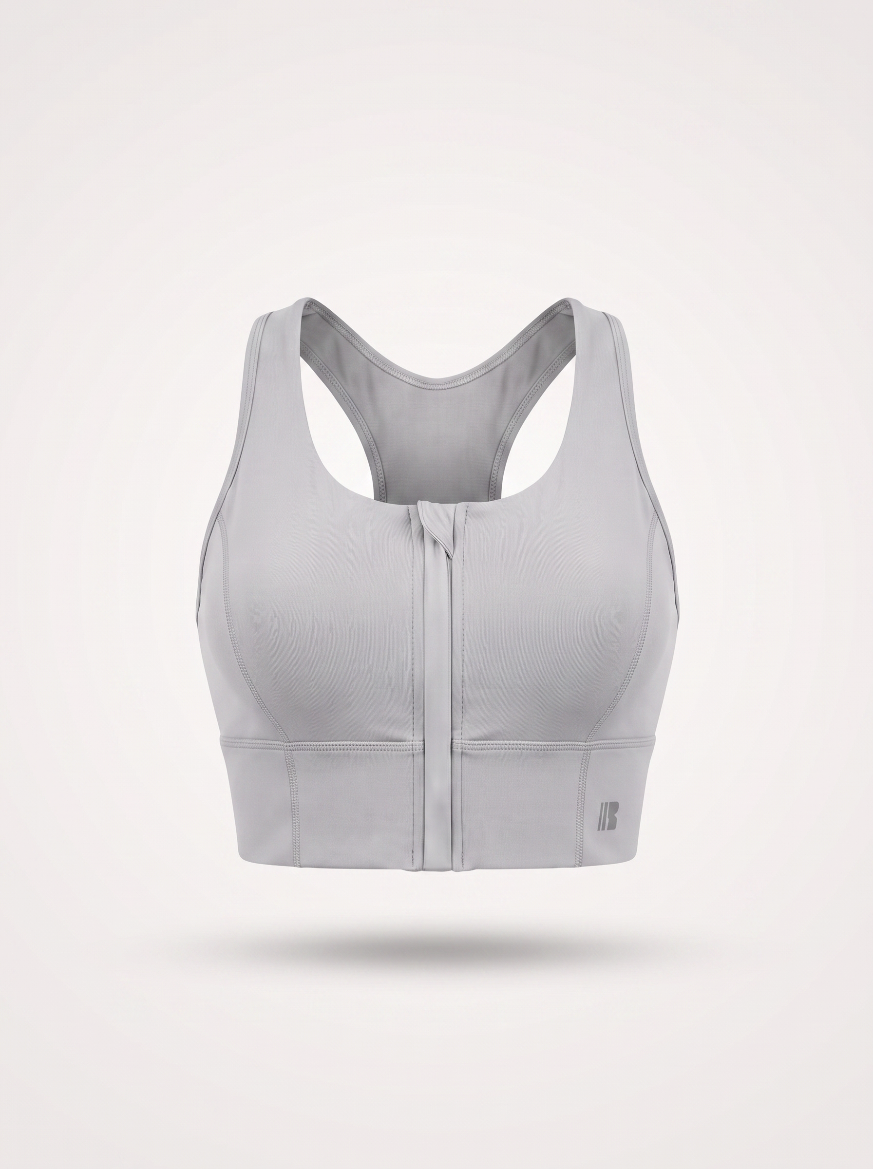 Zip-Up Sports Bra - Cloud Grey