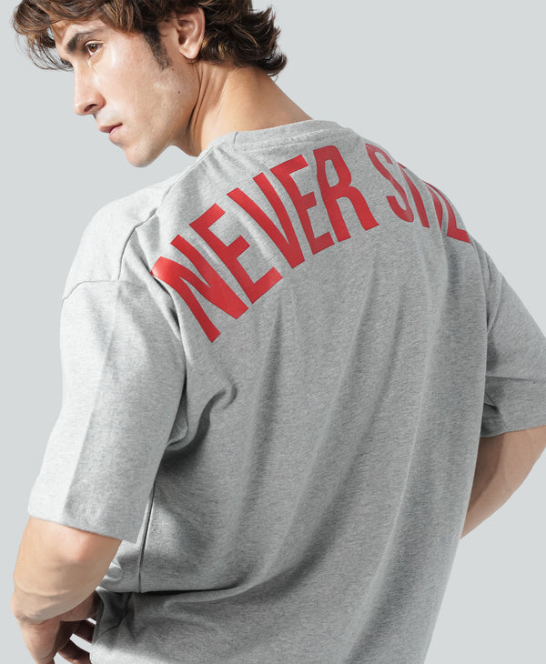 Never Still Oversized Tee - Cloud Grey / Oxblood