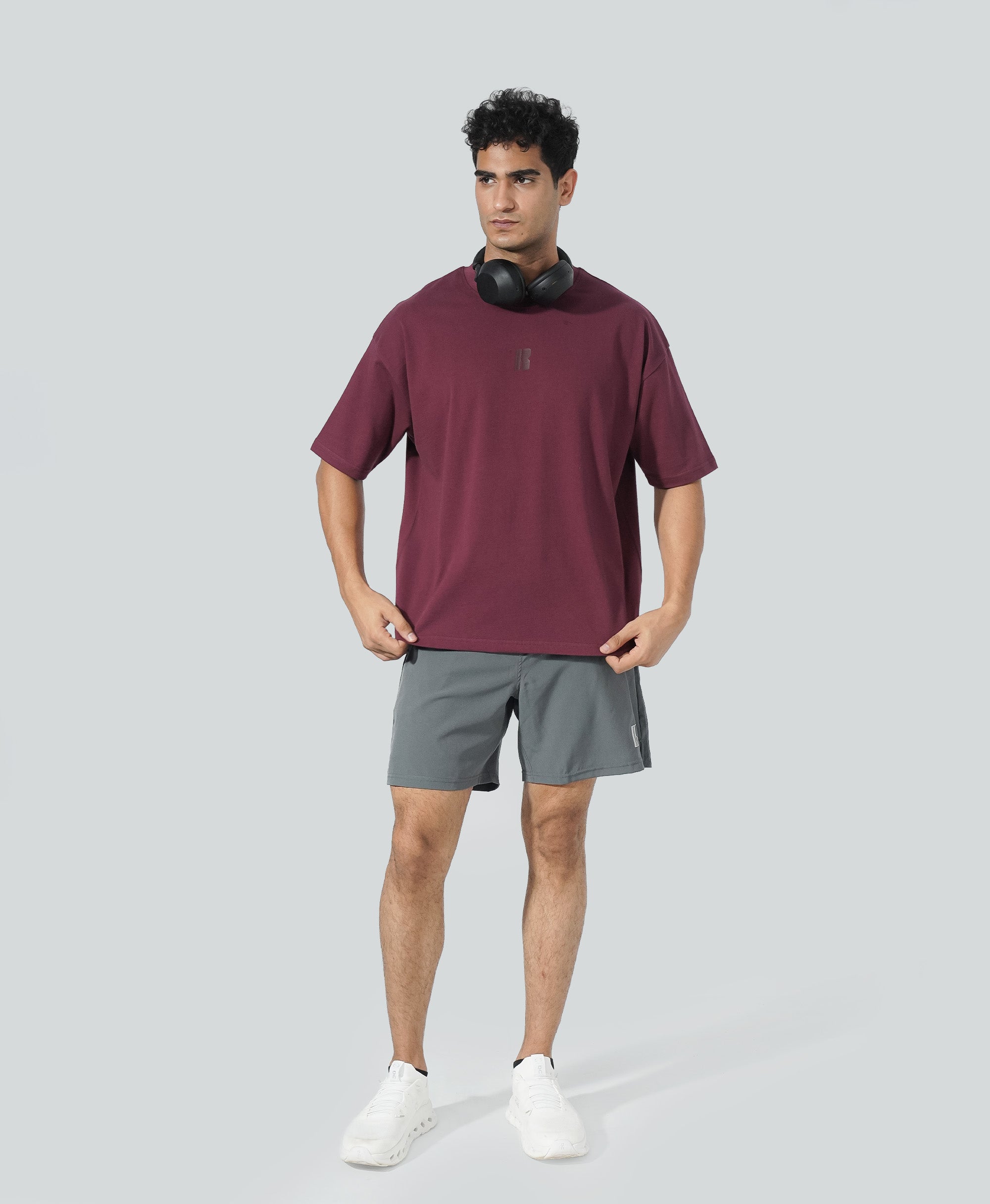 Never Still Oversized Tee - Burgundy / Shadow Maroon