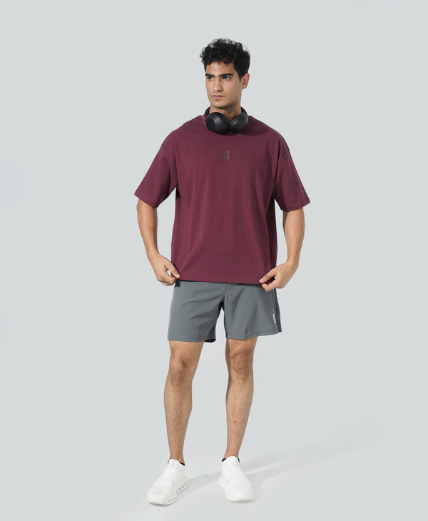 Never Still Oversized Tee - Burgundy / Shadow Maroon