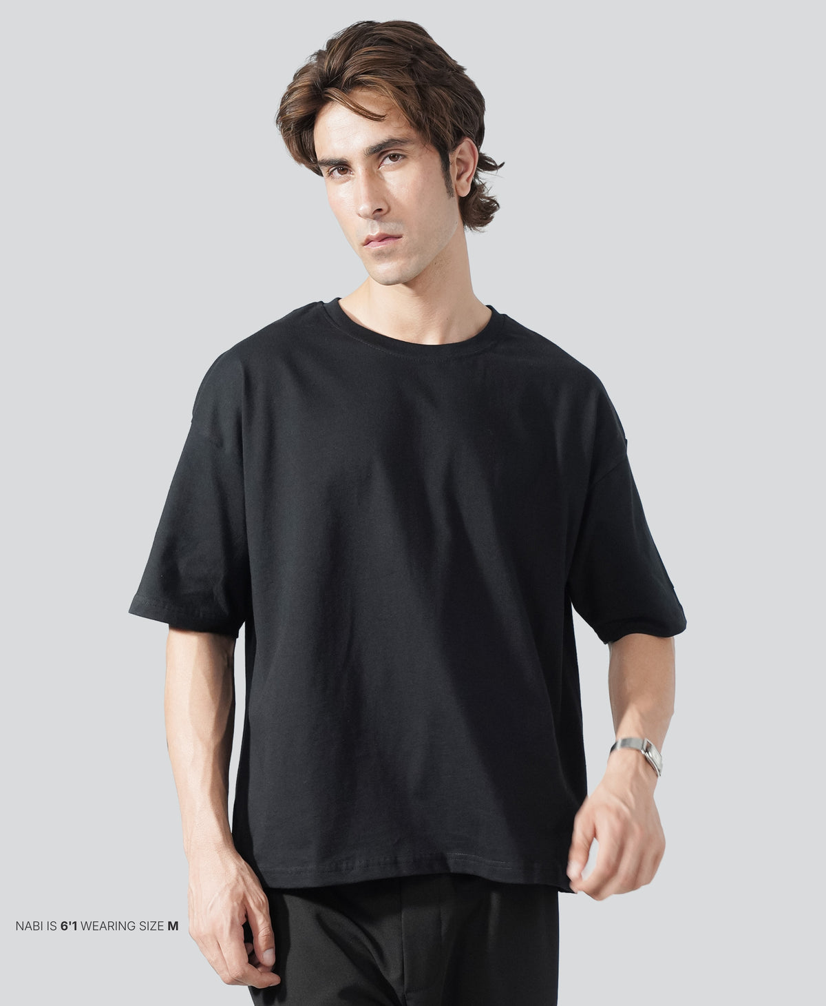 24.7 Oversized Tee - Just  Black