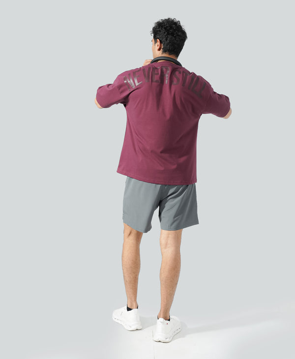 Never Still Oversized Tee - Burgundy / Shadow Maroon