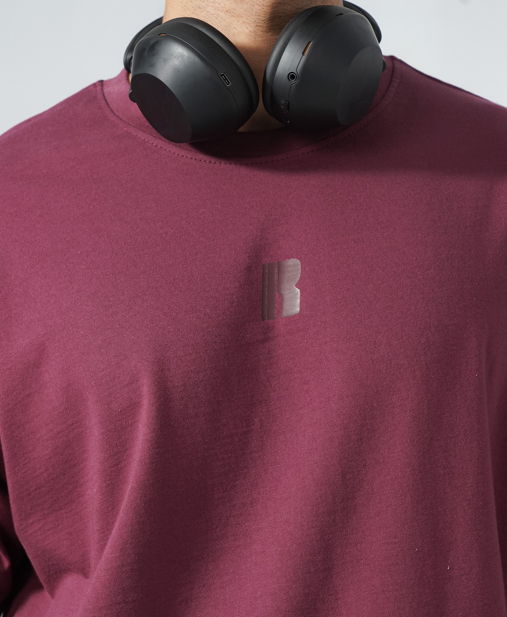 Never Still Oversized Tee - Burgundy / Shadow Maroon