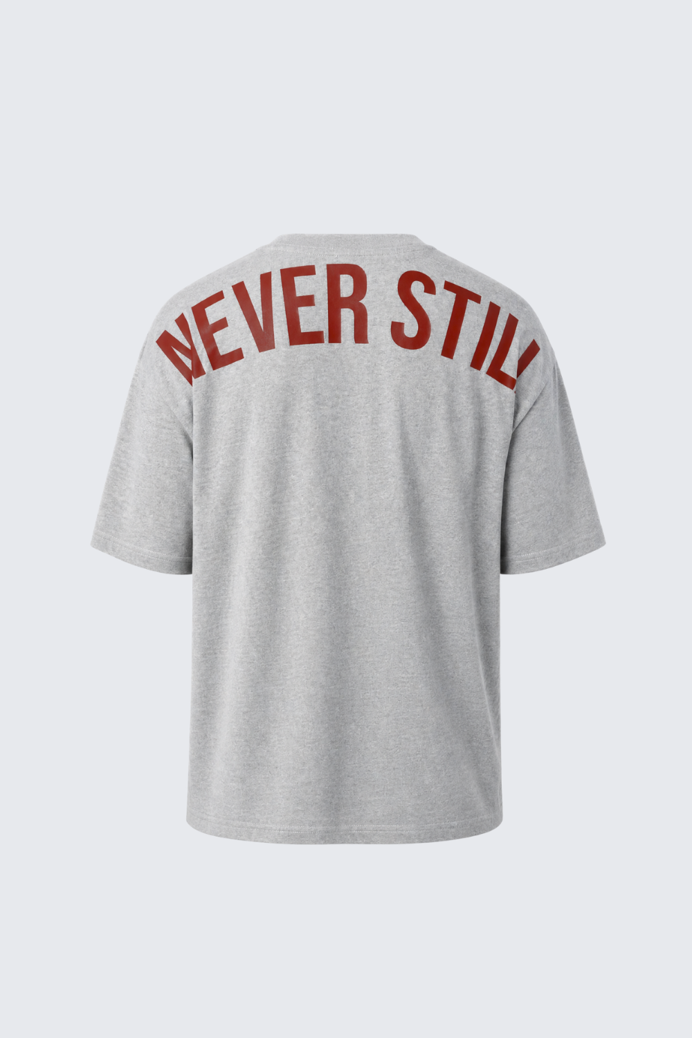 Never Still Oversized Tee - Cloud Grey / Oxblood