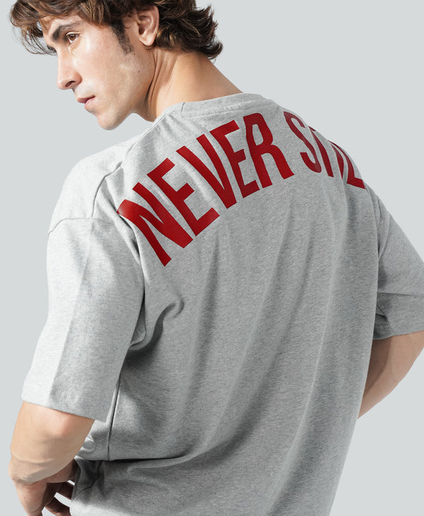 Never Still Oversized Tee - Cloud Grey / Oxblood