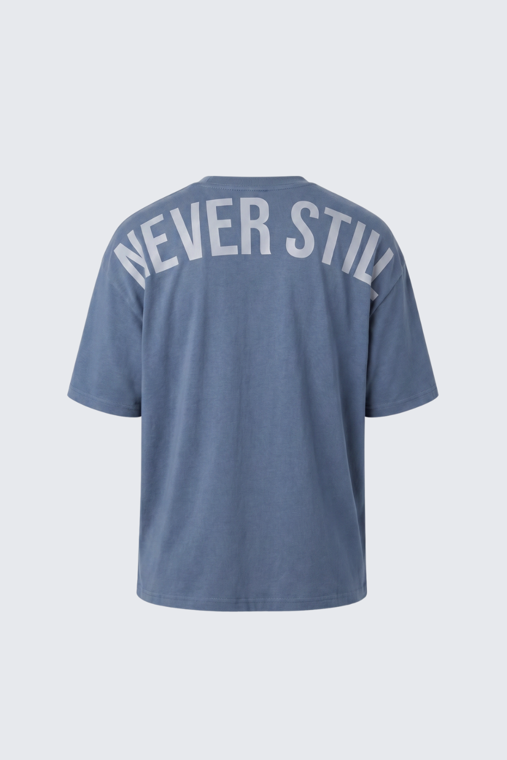 Never Still Oversized Tee - Slate Blue / Silver