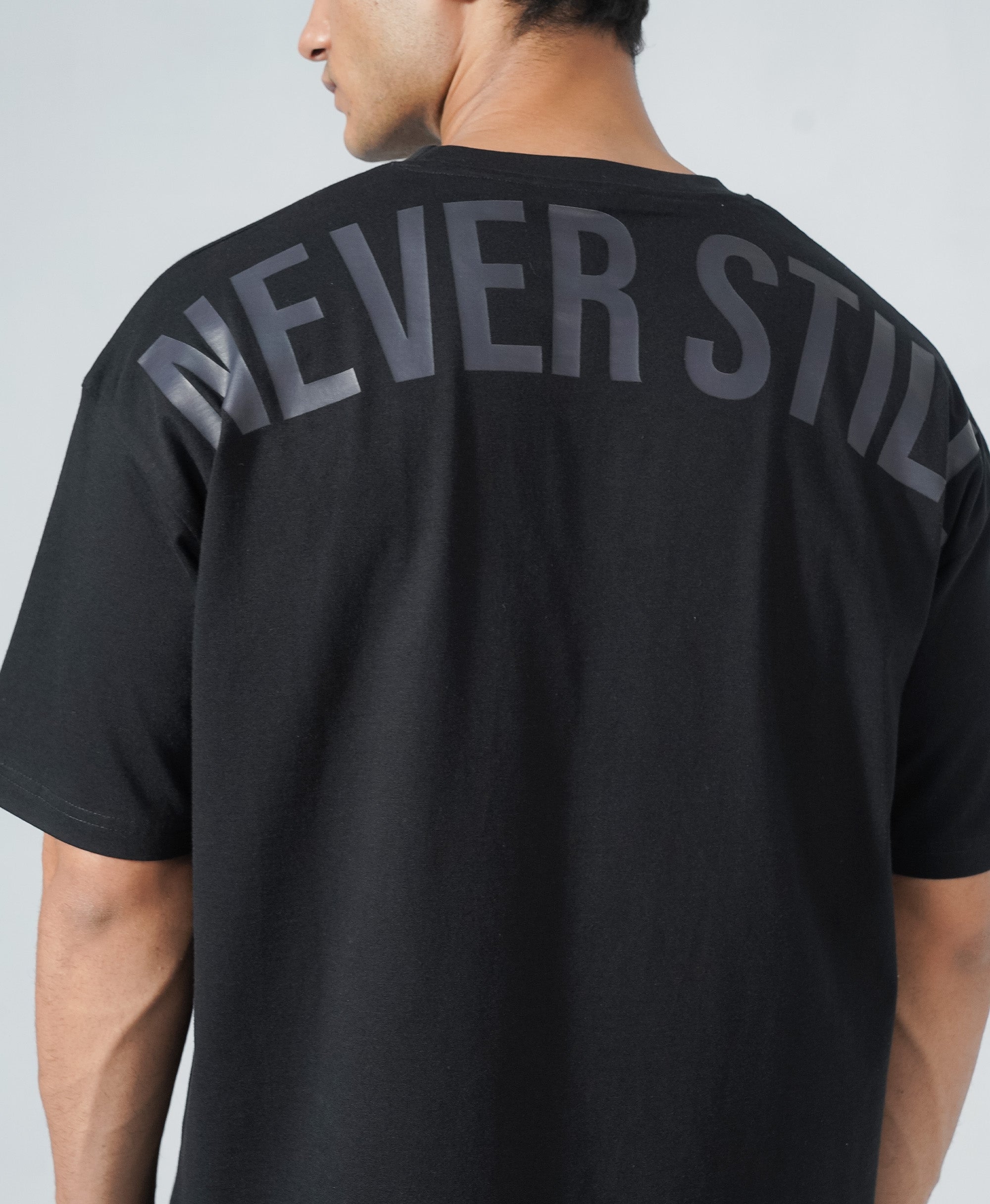 Never Still Oversized Tee - Black / Asphalt