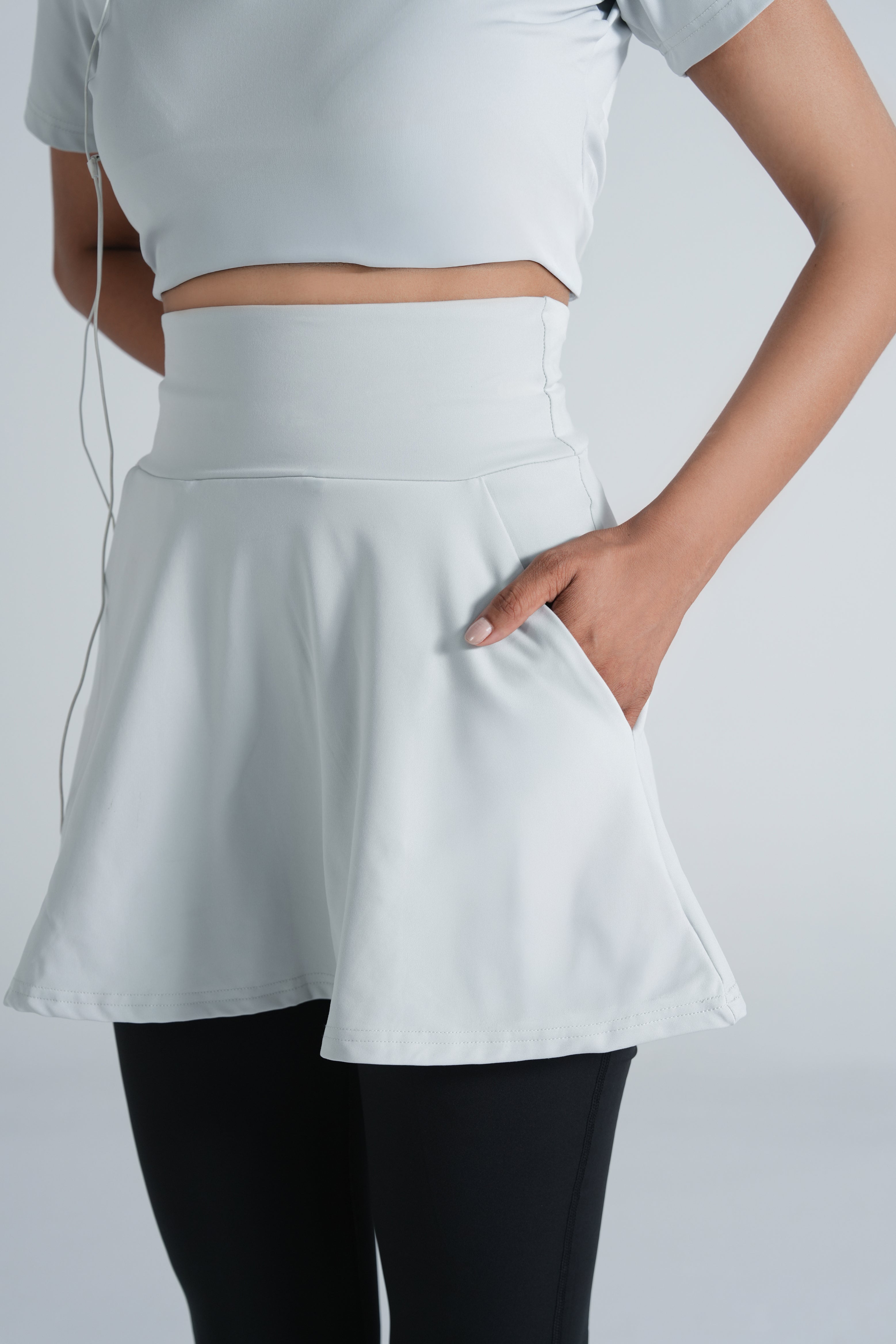 Club Skirt - Silver White
