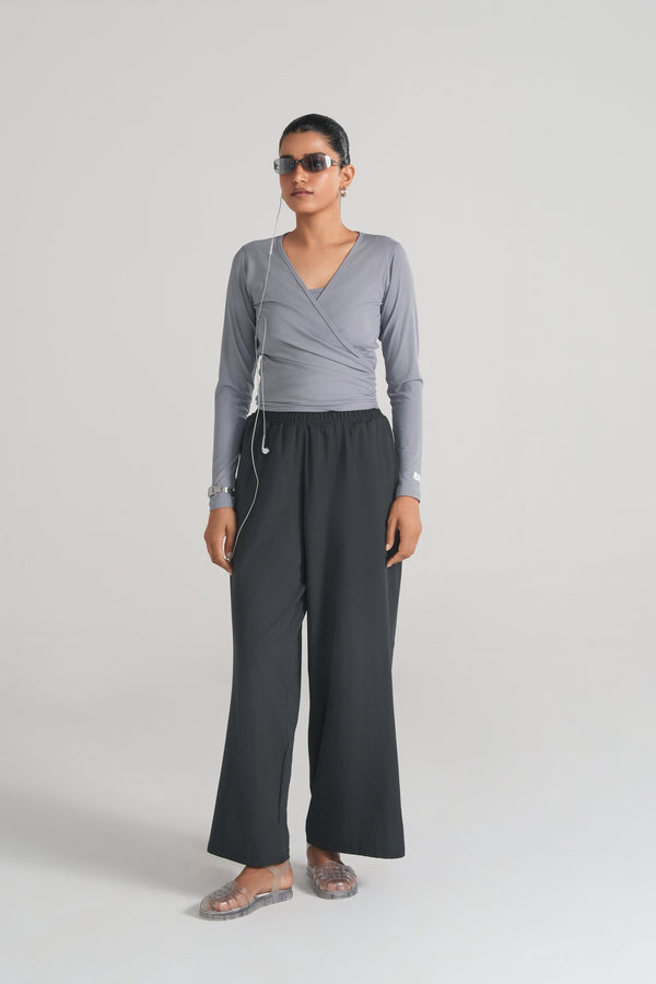 Studio Ribbed Pilates Top - Dusk Grey