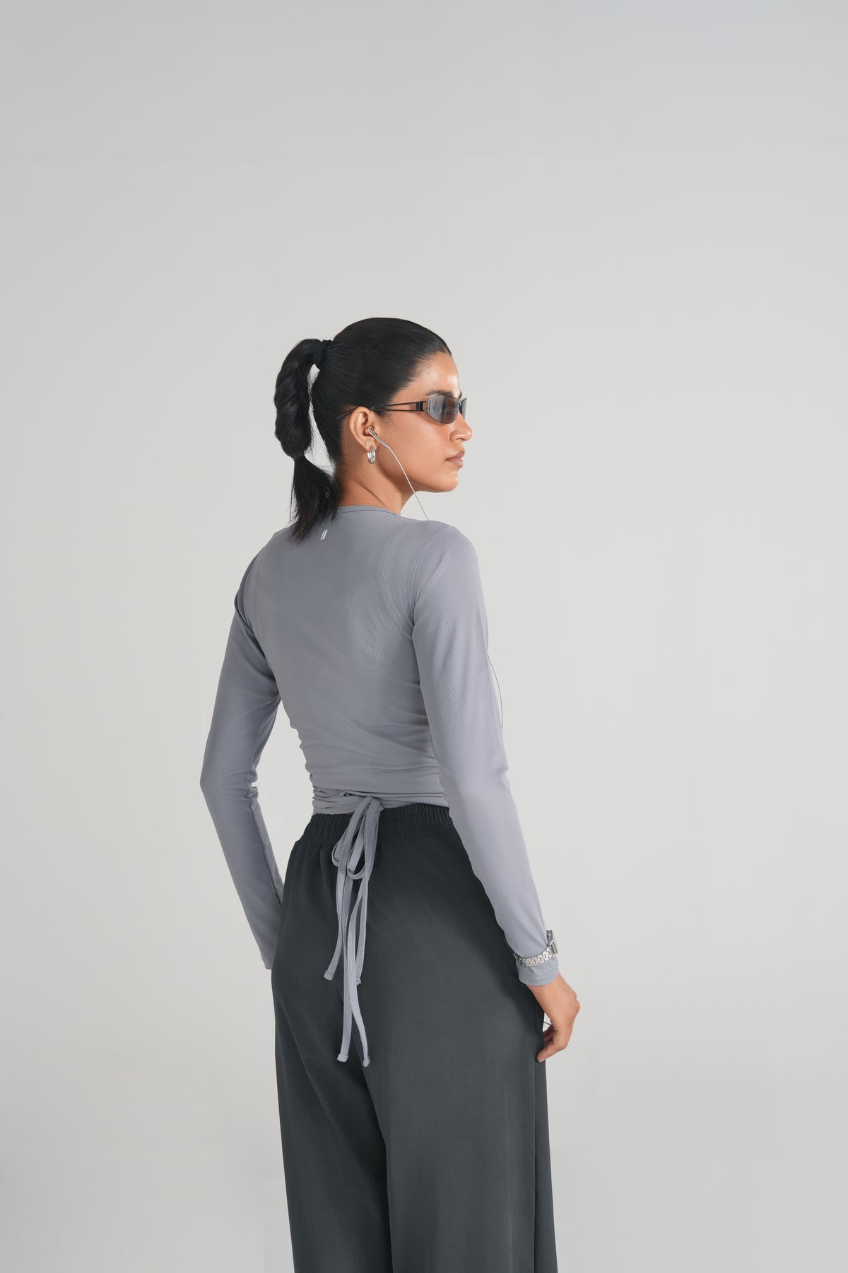 Rawan Studio Ribbed Pilates Top in Dusk Grey - Women's Ribbed Pilates Top