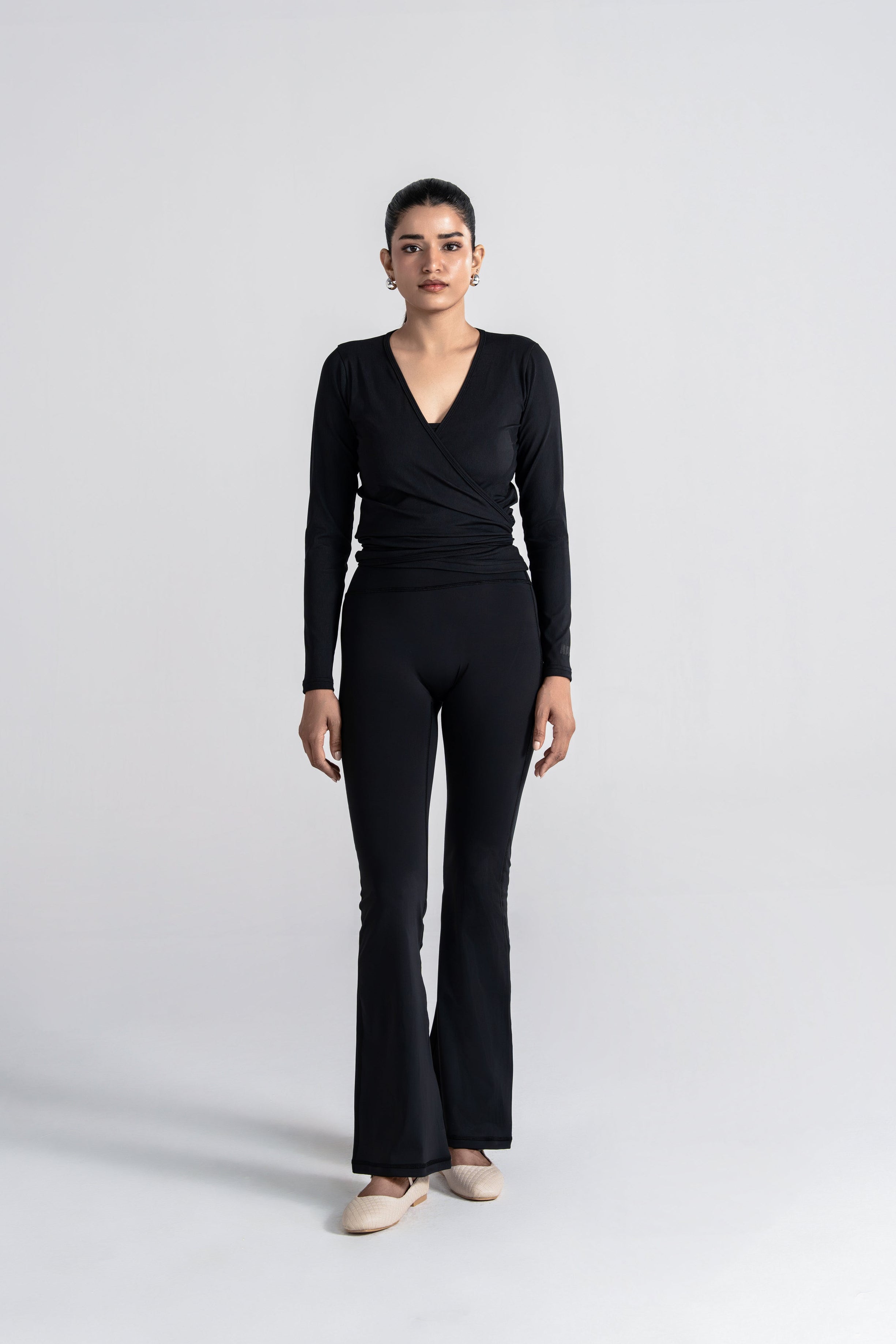 Studio Ribbed Pilates Top - Jet Black