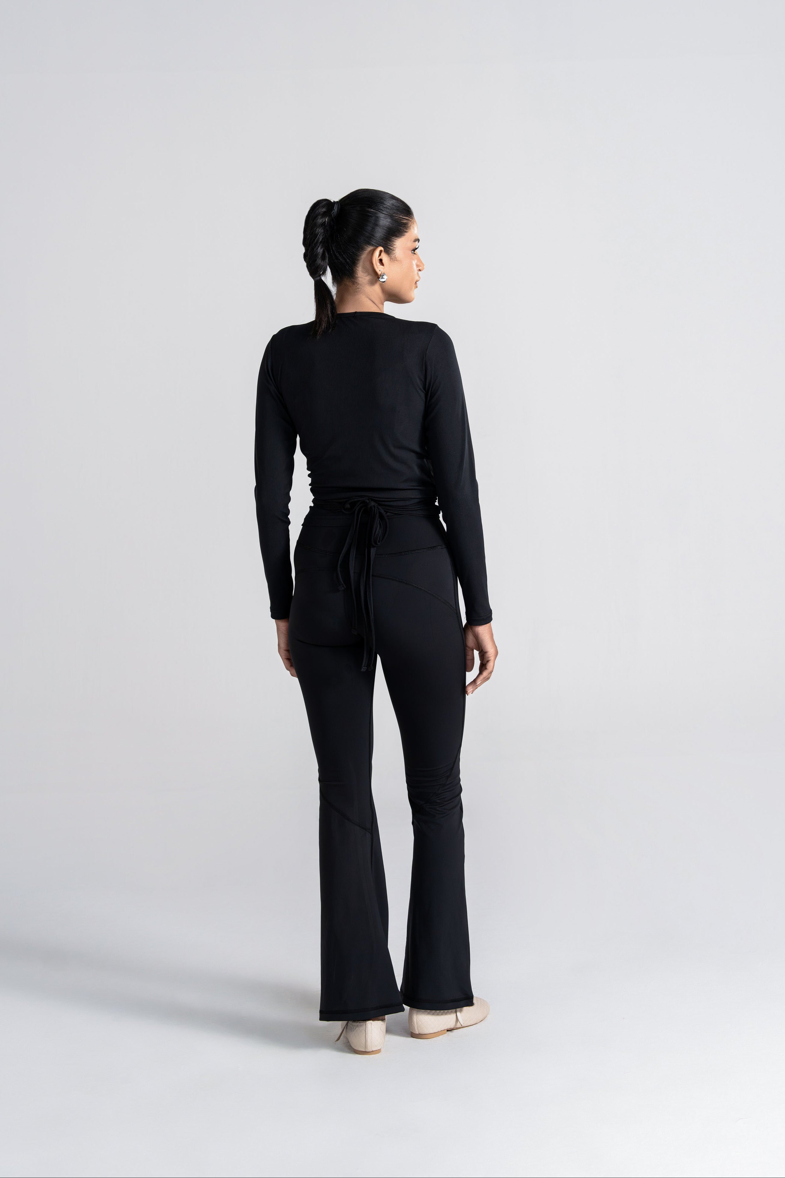 Studio Ribbed Pilates Top - Jet Black