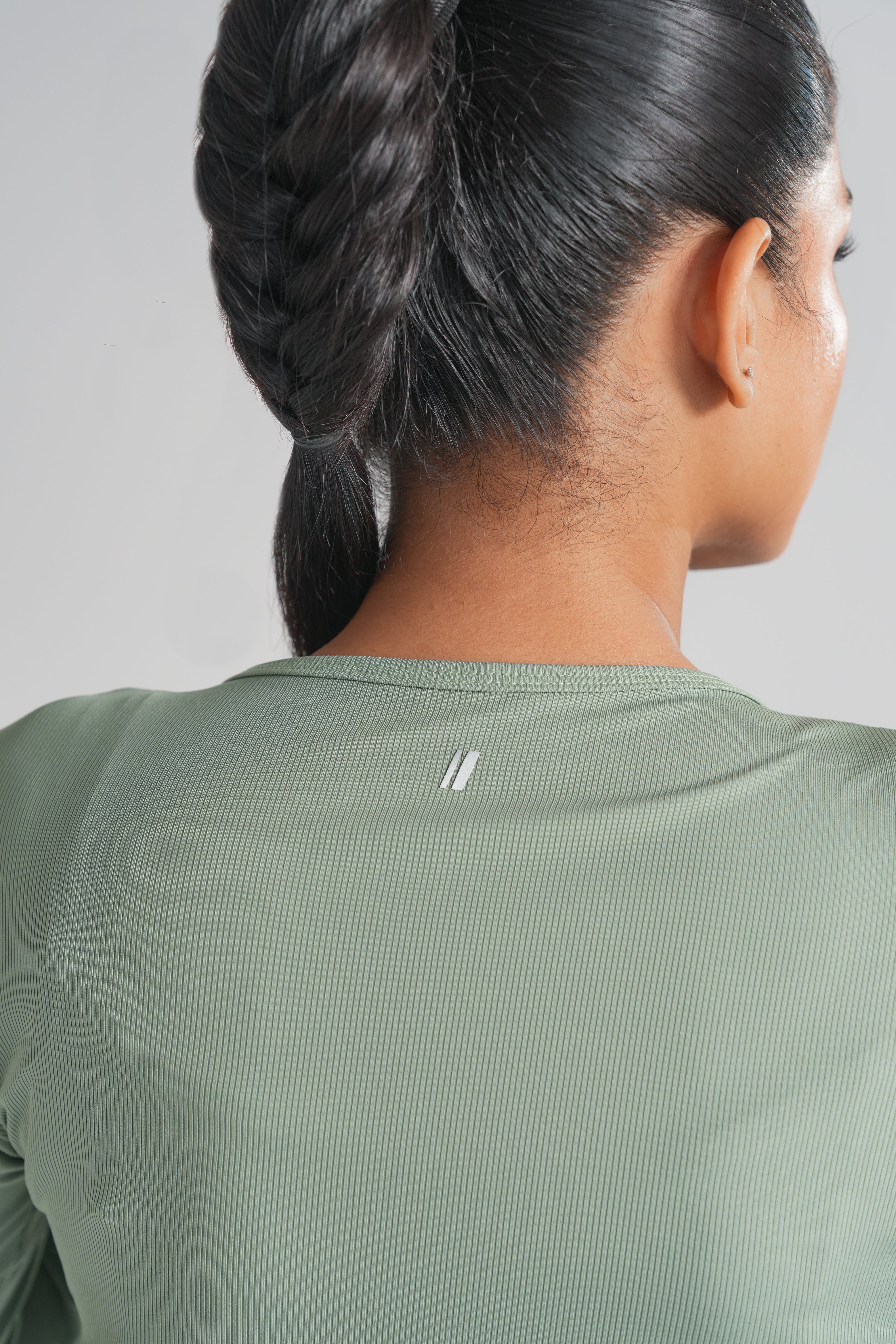 Studio Ribbed Pilates Top - Sage Green