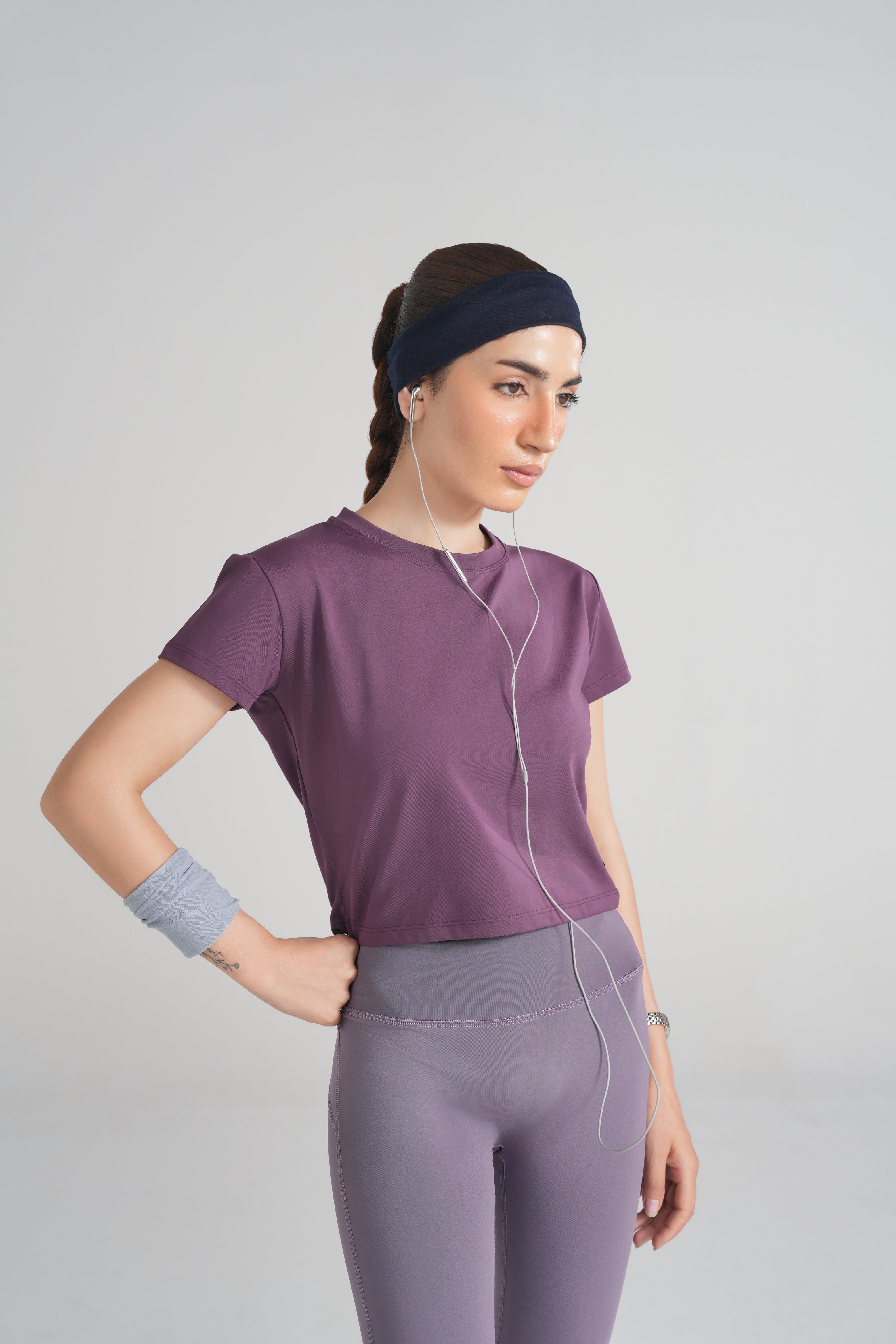 Bodyline Short Sleeve Tee - Purple Plum