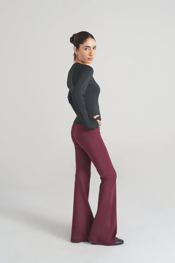 Soft Sculpt Flare Legging - Burgundy