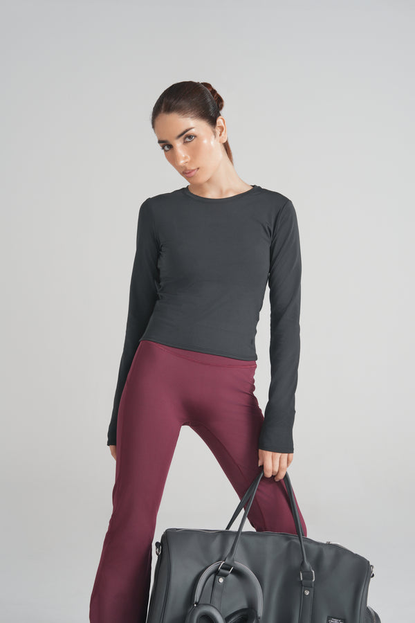 Bodyline Long Sleeve Tee - Jet Black