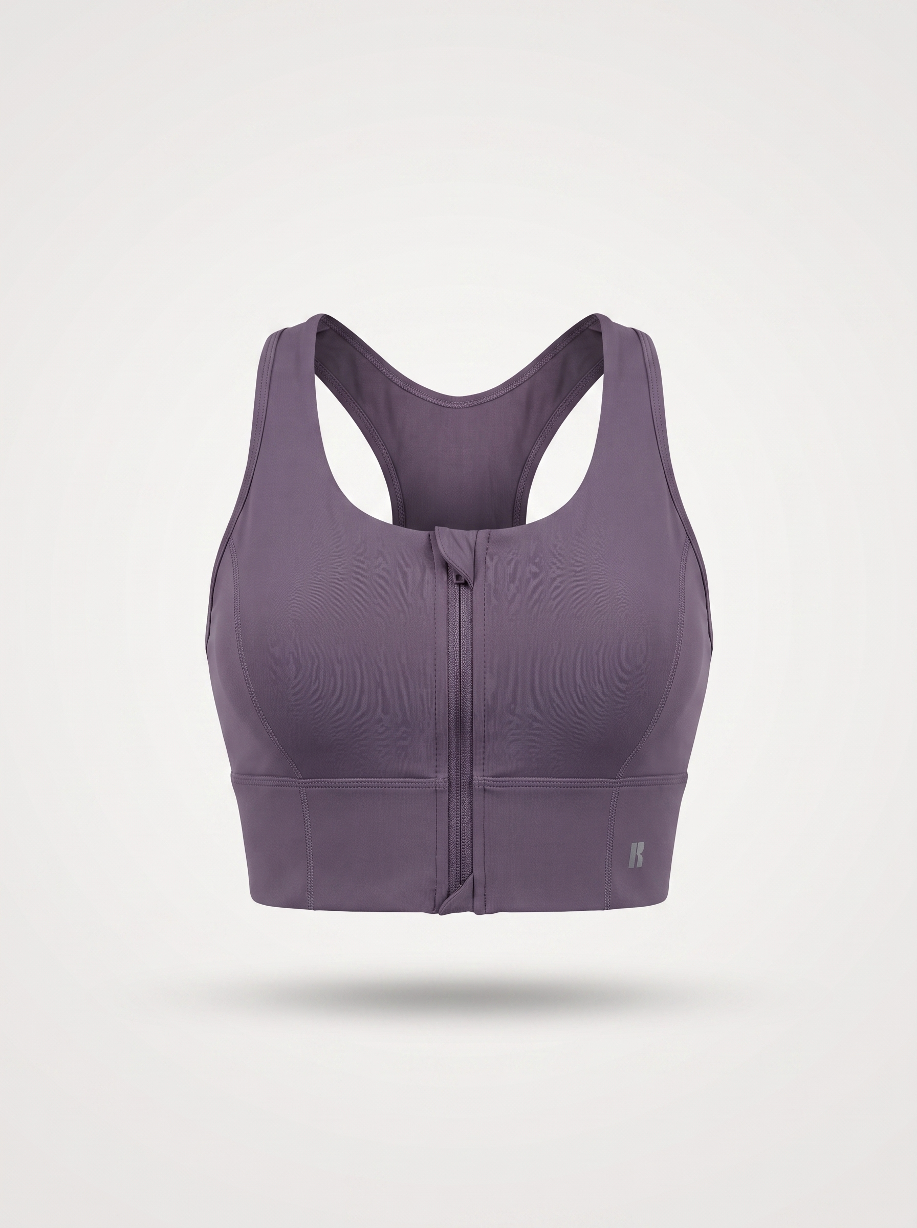 Zip-Up Sports Bra - Dusty Purple