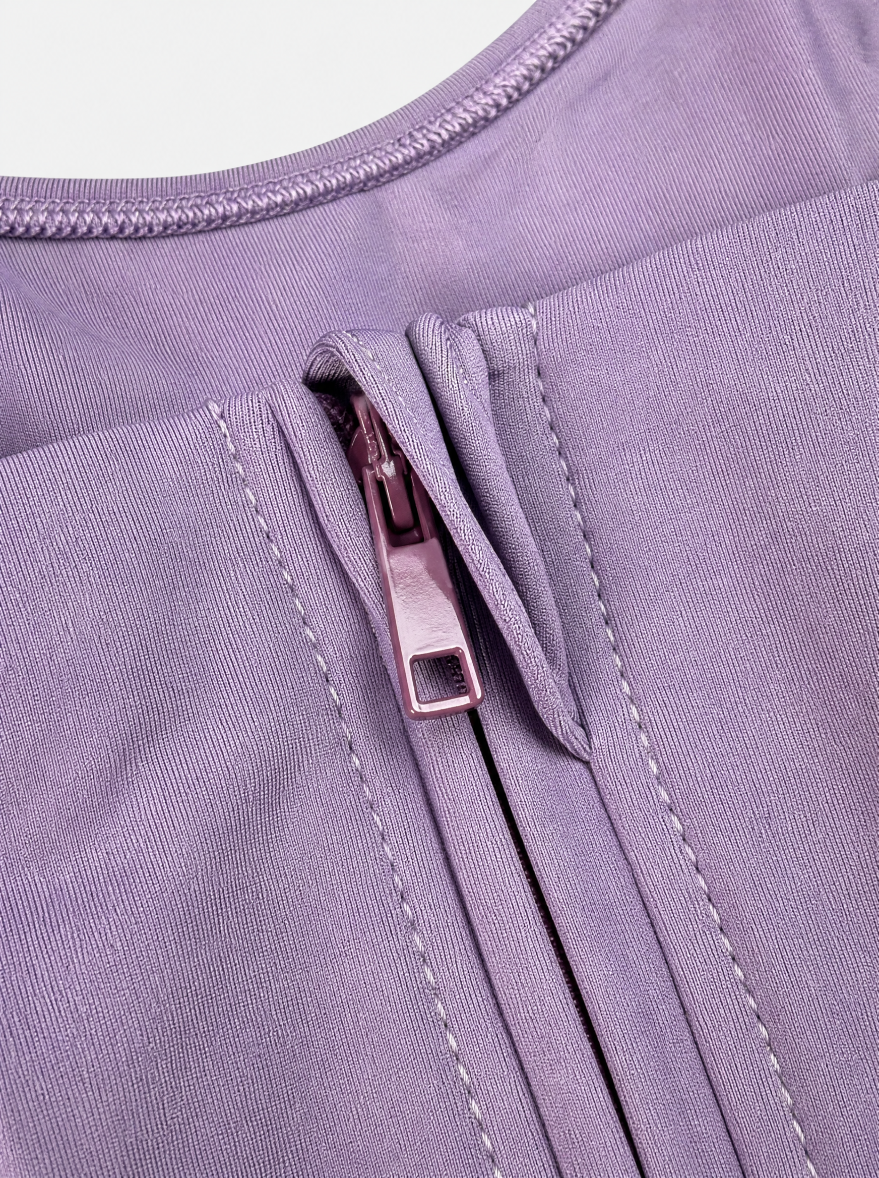 Zip-Up Sports Bra - Dusty Purple