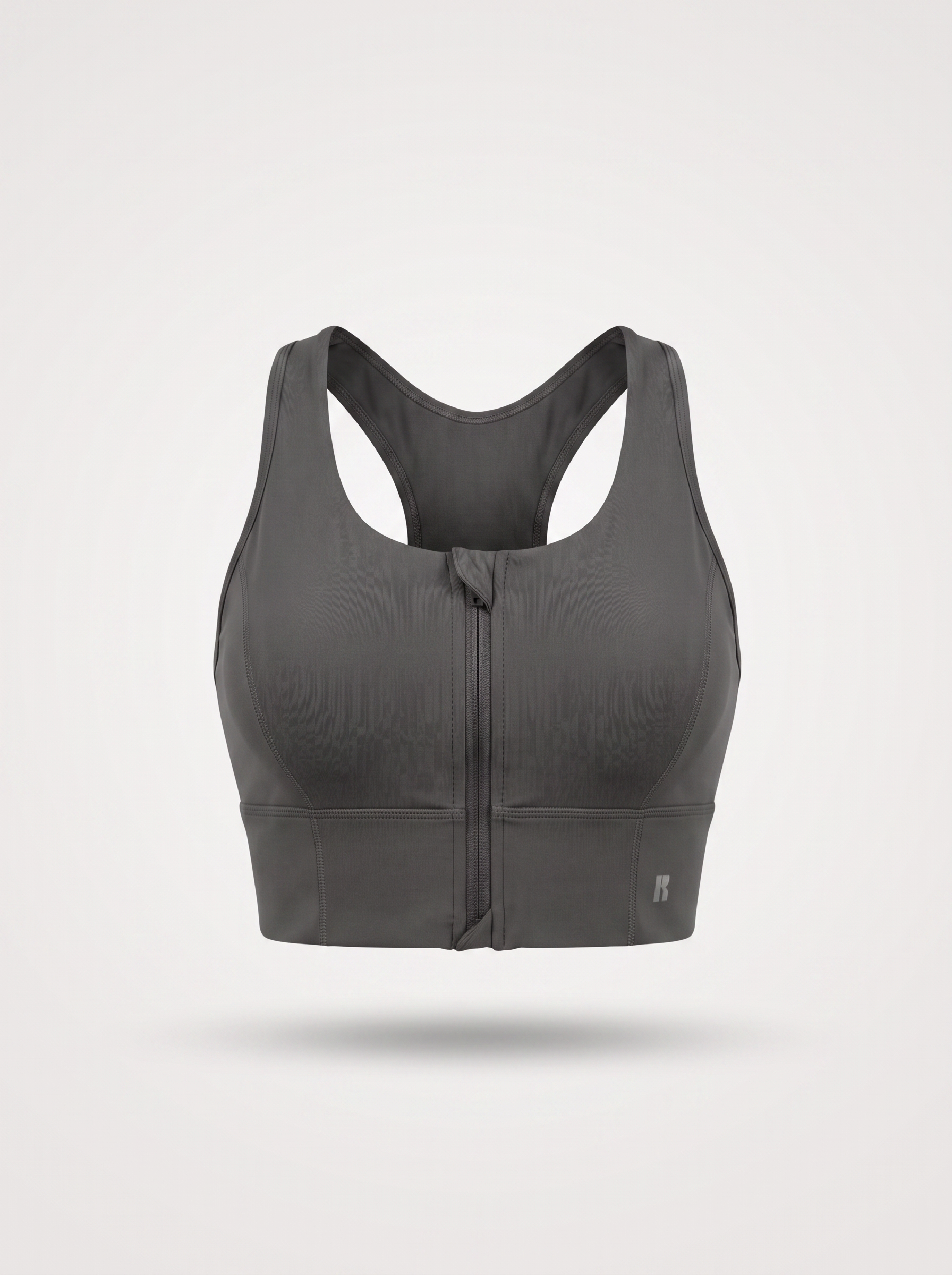 Zip-Up Sports Bra - Anthracite