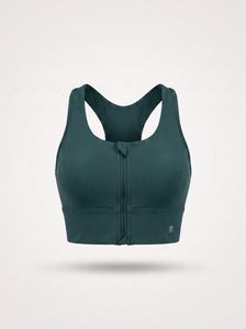 Zip-Up Sports Bra - Deep Forest