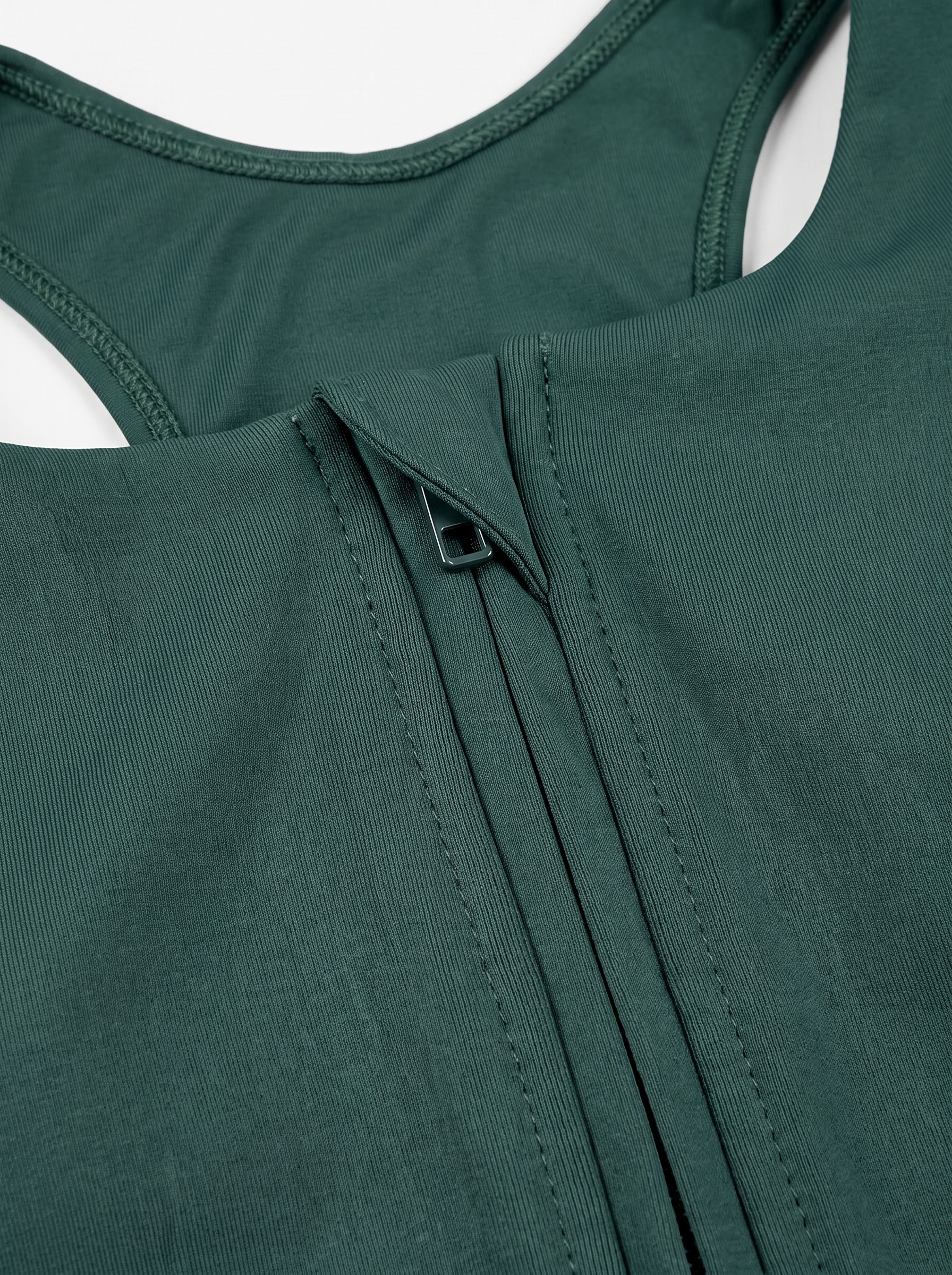 Zip-Up Sports Bra - Deep Forest