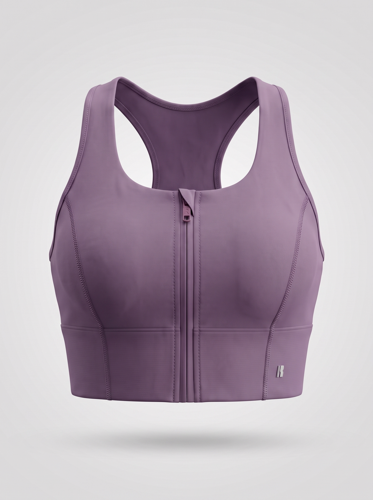 Zip-Up Sports Bra - Dusty Purple