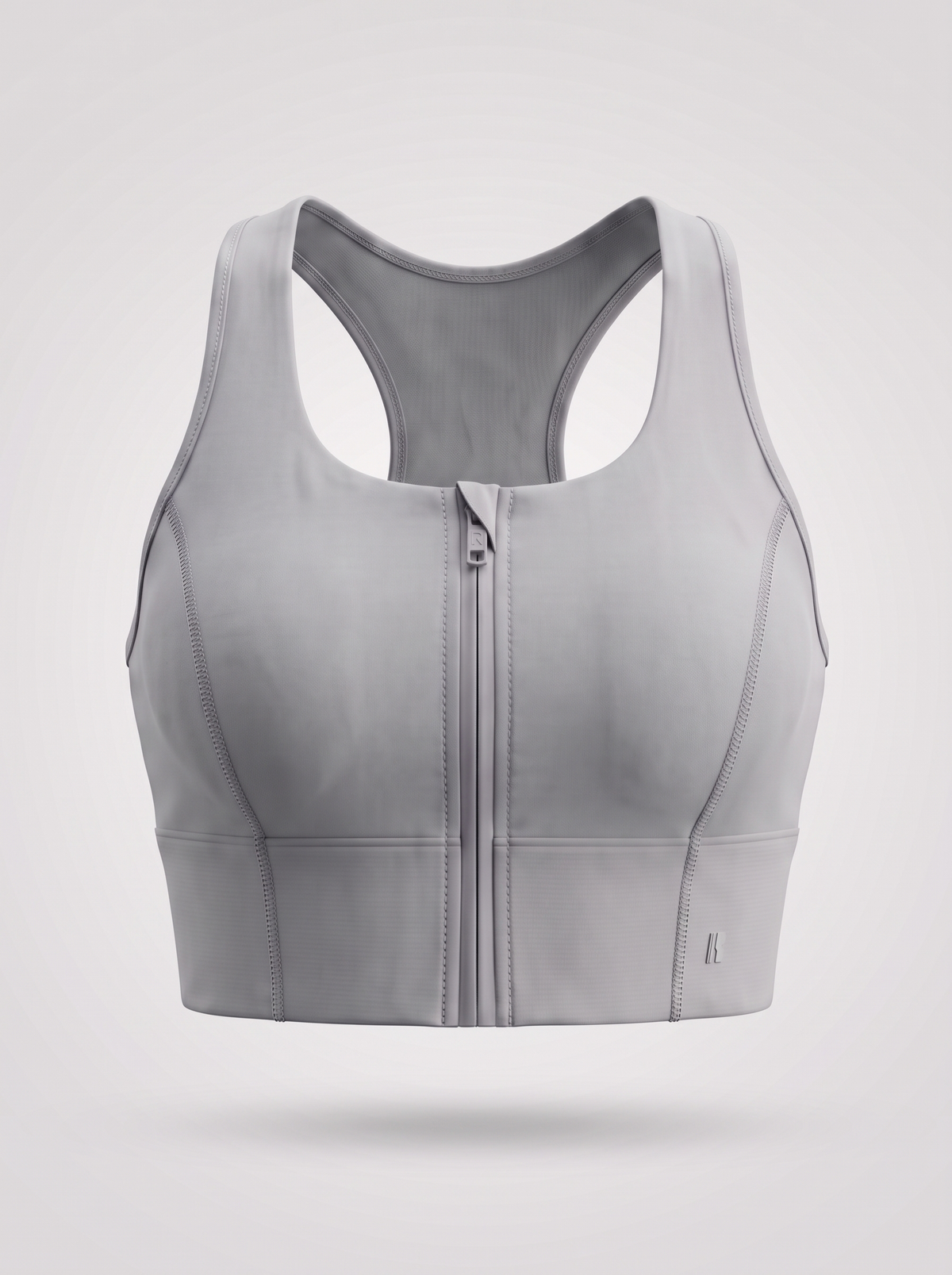 Zip-Up Sports Bra - Cloud Grey